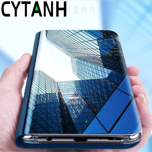 Luxury Touch Smart Flip Stand Clear View Phone Case For Samsung Galaxy S10 S9 S8 Plus S10e Mirror Case For S7 Edge CYTANH Cover
