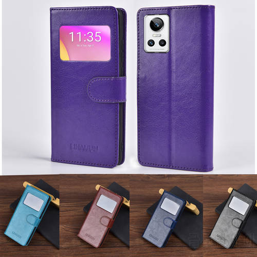 View window Phone Case For Realme GT Neo3 Case Stand card holder Flip Leather Case on OPPO Realme GT Neo3 neo 3 funda capa Cover
