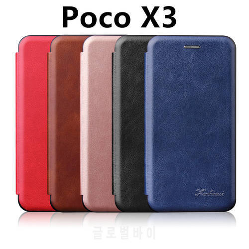 Luxury Leather Flip Case For Xiaomi Poco X3 NFC M3 Pro F3 M5S M4 X4 Pro 5G C3 C31 Cover On Redmi K20 k30S K40