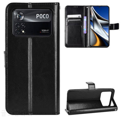 Flip Case For Xiaomi POCO M4 PRO 4G Case Wallet Magnetic Luxury Leather Cover For Xiaomi MI POCO M4 PRO 4G Phone Bags Case