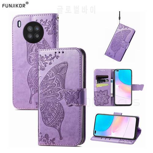 3D Butterfly Leather Wallet Flip Case For Huawei Honor 50 Lite Nova 8i 8 i 9 Pro Nova9 Honor50 Cover