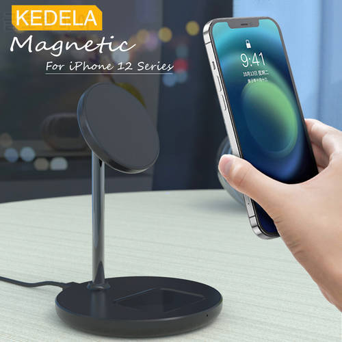 Qi 2 in 1 Magnetic Wireless Charger For iPhone 14 13 12 Pro Max Air Pods Headset Phone Stand 15W Fast Charging Station Holder