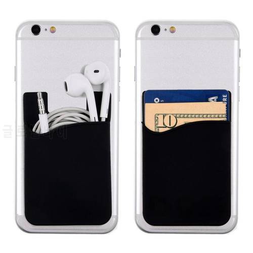 1PC Universal Silicone Adhesive Sticker Mobile Phone Wallet Case Sticker Back Cover Credit ID Card Holder Durable Case Pouch
