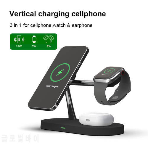 15W Wireless Charger Dock Fast Charging Stand Light Station for Apple Watch iWatch 7 AirPods Pro 2 For iPhone 13 12 XS XR X 8
