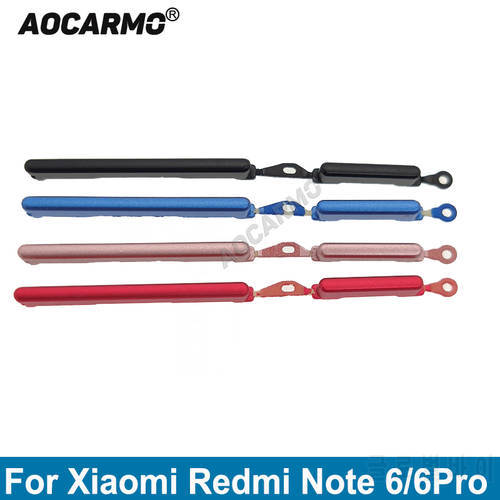Aocarmo For Xiaomi Redmi Note 6 Pro / Note 6 Volume Power ON / OFF Volume Up / Down Side Button Key Replacement Repair Part