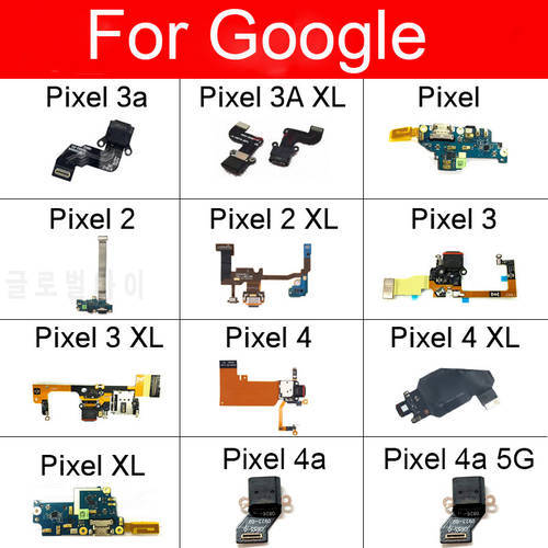 USB Charging Port Flex For Google Pixel 2 2XL 3 3XL 3A XL 4 4XL 4A 5G Charger Port Dock Plug Connector Board Flex Cable PCB Part