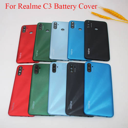 Original For Realme C3 Premium Edition RMX2020 RMX2021 2027 Back Battery Cover Rear Door Housing Case Mobile Phone Replace Parts