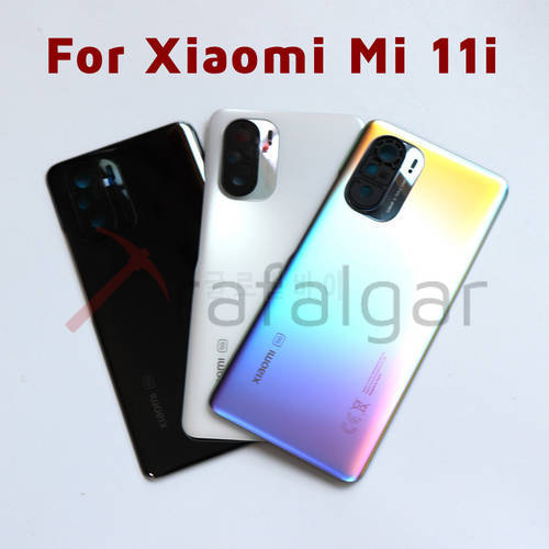 Trafalgar Clear Glass For Xiaomi Mi 11i POCO F3 Back Glass Battery Cover Panel Rear Housing Case With Camera Lens Replacement