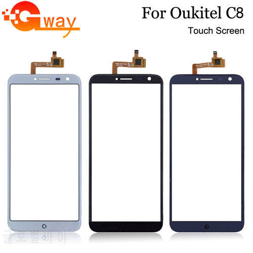 FSTGWAY For Oukitel C8 Touch Touch Screen Touch Panel Sensor Black/White/Blue Colors Phone Repair +Free Tools