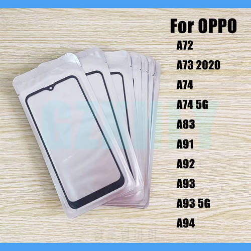 10pcs/lot Front GLASS +OCA LCD Outer Lens For Oppo A72 A92 A73 2020 A93 5G A83 A91 A94 A74 Touch Screen Panel