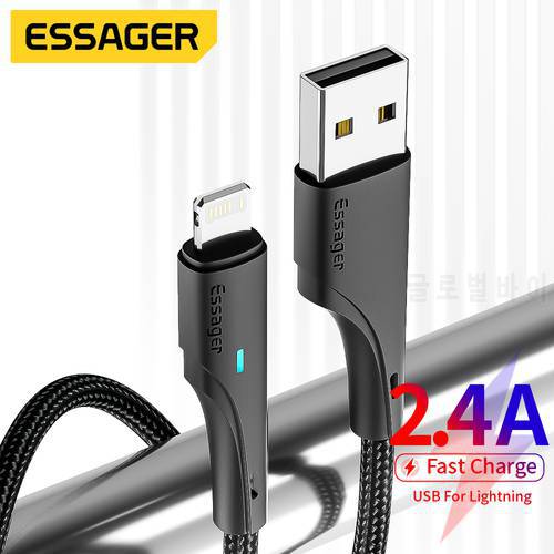 Essager 2.4A USB Cable For iPhone 14 13 Plus Pro Max X 8 7p Fast Charging Mobile Phone Cable for iPad Pro Charger Data Wire Cord