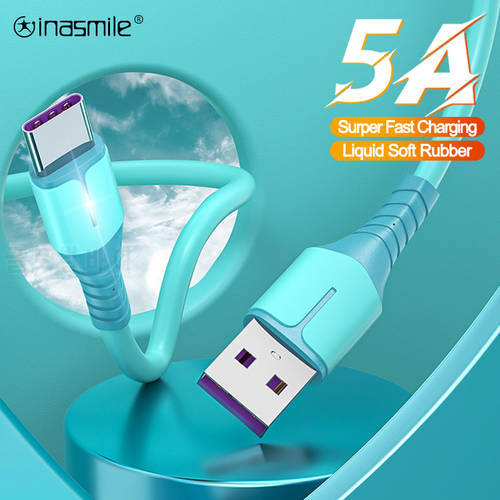 5A Fast Charging cable USB Type C charger cable For samsung Silicone Data Cord Charger for xiaomi huawei USB-C wire Micro cable
