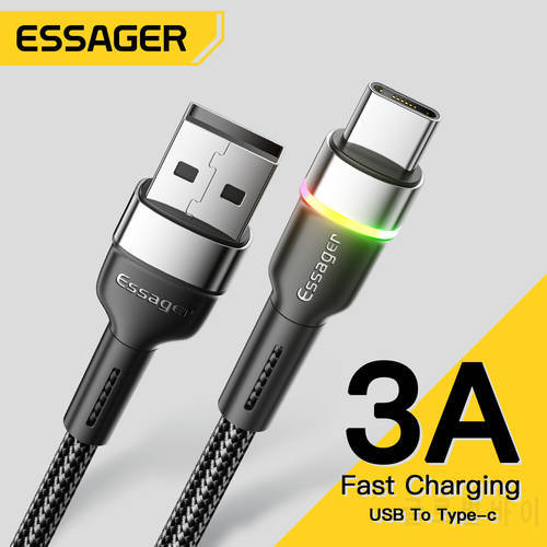 Essager USB Type C Cable 3A Fast Charger For Xiaomi Huawei Redmi Mate Samsung USBC Cables C Mobile Phone Charging Data Wire Cord