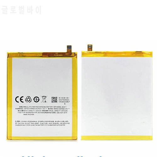 Original BA611 battery 3070mah 3.8v 11.67wh for Meizu M5 m5 Note batteries