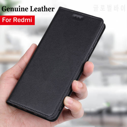 Genuine Leather Flip Case for Xiaomi Redmi Note 5 6 7 8 8a 8T 9 9a 9c 9t 9s 10 10s 10t 11 K20 Pro Poco X3 NFC F1 Cover Case