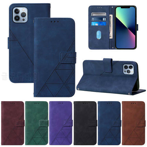 Geometric Leather Flip Wallet Case For Samsung Galaxy S23 Plus S22 Ultra S21 FE A12 A13 A22 A23 A23E A32 A33 A52 A53 A72 Cover