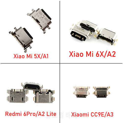 10-50pcs Charging Dock Connector Socket Plug For Xiaomi Mi 5X A1/6X A2/CC9E A3/Redmi 6 Pro 6A Micro USB Jack Charger Port