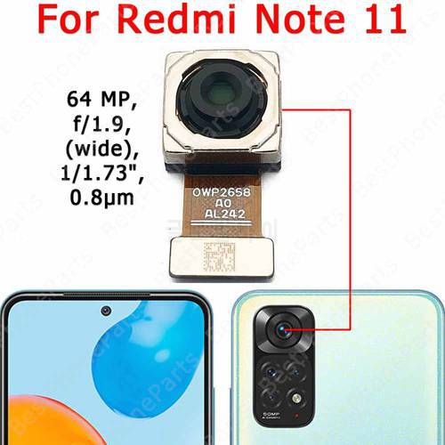 Rear Camera For Xiaomi Redmi Note 11 Back Camera Module Flex Backside View Original Replacement Spare Parts
