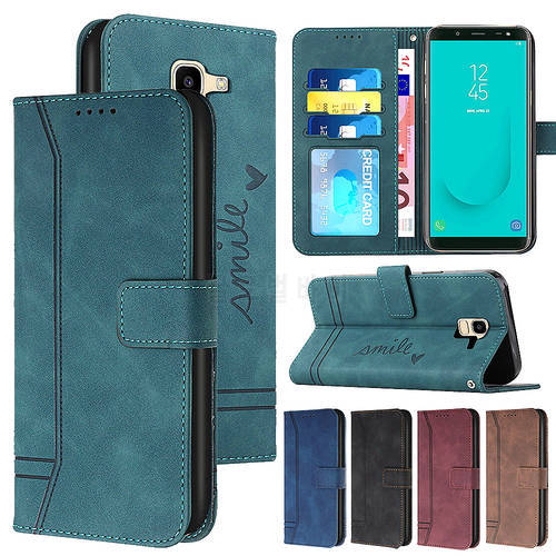 PU Leather Flip Cover for Samsung J310 J510 J710 J4 J6 2018 Card Slots Wallet Case for Samsung A320 A520 A6 2018 A7 2018