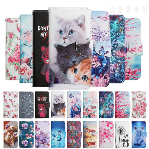 Flip Wallet Leather Case For Xiaomi Mi 10 10T 11 Lite Pro POCO X3 NFC Pro Phone Book Cover Butterfly Flower Cat Flamingo Painted