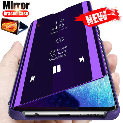 Anti Fall Heavy Protection Intelligent Mirror Flip With Bracket Phone Case For Xiaomi Poco M3 Redmi Note 9S 9 Pro Max 4G Cover