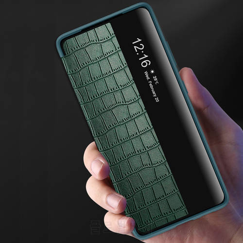 For Samsung Galaxy S22 S21 Ultra S21+ Crocodile Window View Leather case PU Luxury Flip Cover for Samsung S21 PLUS S20 Note 20