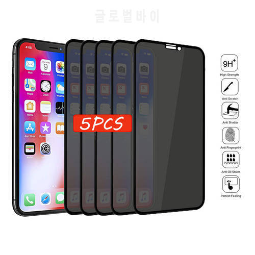 1-5 PCS Privacy Screen Protectors for IPhone 13 12 Pro Max 11 Pro XS MAX XR X SE 2020 Mini 7 8 14 Plus Anti-spy Protective Glass