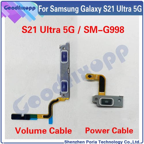 For Samsung Galaxy S21 Ultra 5G SM-G998 G998 S21Ultra 5G Volume Side Power Button Switch Key Cable Flex ON OFF Replacement