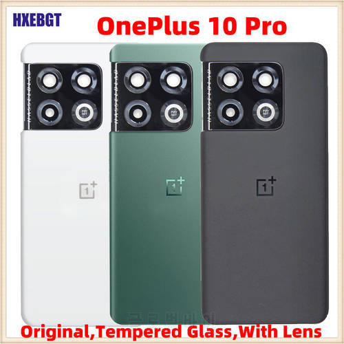 Original For OnePlus 10 Pro Back Cover Lid 1+10Pro With Camera Glass Lens Rear Battery Glass Door Housing Case Smartphone Parts