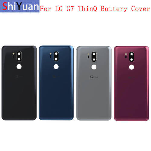 5pcs Back Battery Cover Rear Door Panel Housing Case For LG G7 ThinQ Battery Cover with Camera Lens Logo Replacement Part