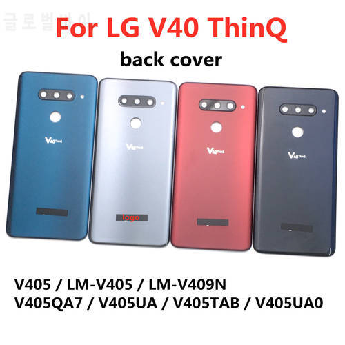 Original Glass Battery Back Cover For LG V40 ThinQ LM-V405QA V405QA V405TA V405UA Phone Housing Case Panel Chassis Lid + Sticker