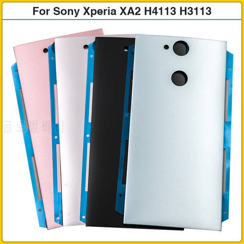 Original For Sony Xperia XA2 H4113 H3113 H4133 H3123 Plastic Battery Back Cover Rear Door Housing Case Adhesive Replace