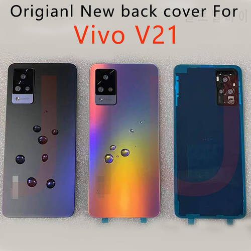 New For Vivo V21 V2066 V2108 Battery Cover Back Housing Replacement Case For vivo v21 Battery Cover With Camera frame lens