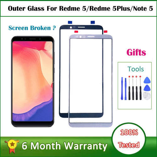 Outer Glass Redmi Note 5 Front Glass Touch Panel Note 5 Pro 5 Plus For Xiaomi Redmi 5 Digitizer Lens Note5 Touch Sensor 5Plus