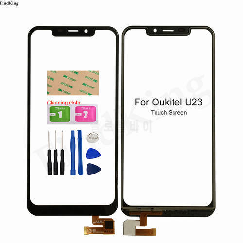 For Oukitel U23 Touch Screen Digitizer Touch Panel For Oukitel U23 Touch Screen Panel Sensor Front Glass 3M Glue Wipes
