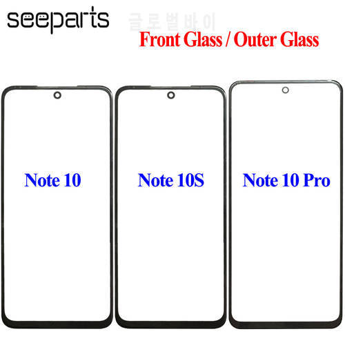 Outer Glass For Xiaomi Redmi Note 10 Pro Front Glass Outer Glass LCD Outer Panel Glass Lens Replacement Note 10S Outer Glass