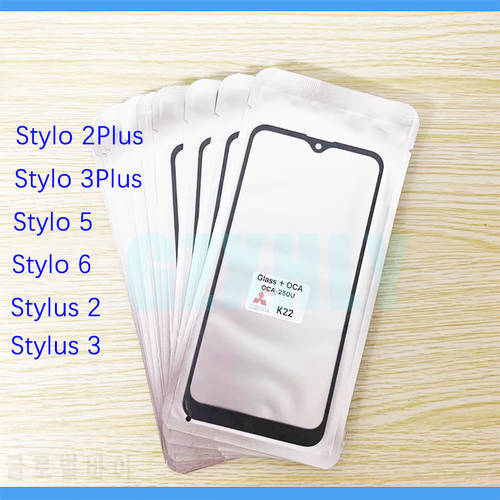 10pcs/lot Front GLASS + OCA LCD Outer Lens For LG Stylo 5 6 Stylus 2 3 Stylo 2 3 Plus Touch Screen Panel