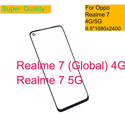 10Pcs/Lot For OPPO Realme 7 Global 4G Touch Screen Front Outer Glass Panel Lens For Realme 7 5G LCD Front Glass With OCA Glue