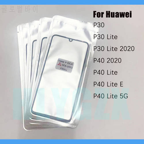 10pcs TOP QC For Huawei P30 P40 Lite 2020 E 5G LCD Front Touch Screen Lens Outer Glass With OCA Panel Replacement