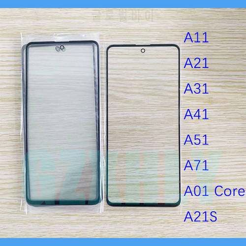 10Pcs/Lot For Samsung Galaxy A11 A01 Core A21 A31 A41 A51 A71 A21S Touch Screen Front Glass Panel LCD Outer Lens Glass