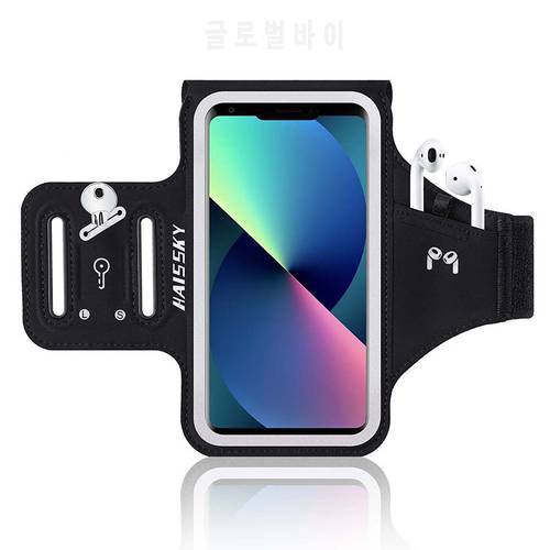 HAISSKY Waterproof Running Sports Armbands For AirPods Pro 3 iPhone 13 12 11 Pro Max XR GYM Phone Pouch Earphone Holder ArmBand