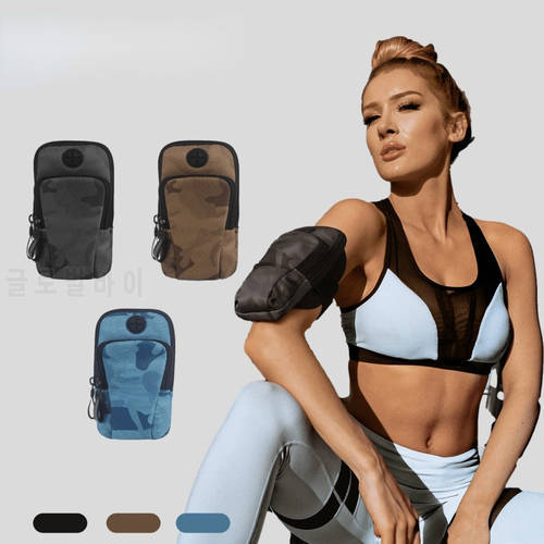 Running Men Women Arm Bags for Phone Money Keys Outdoor Sports Arm Package Bag with Headset Hole Simple Style Running Arm Band
