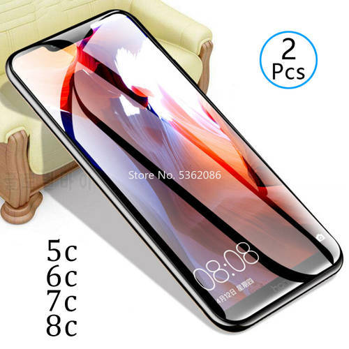 2pcs Tempered Glass on Honor 8c 7c 6c Pro 5c Protective Glass Screen Protector Phone Safety Tremp for Huawei 8 7 6 5 C C8 C7 C6