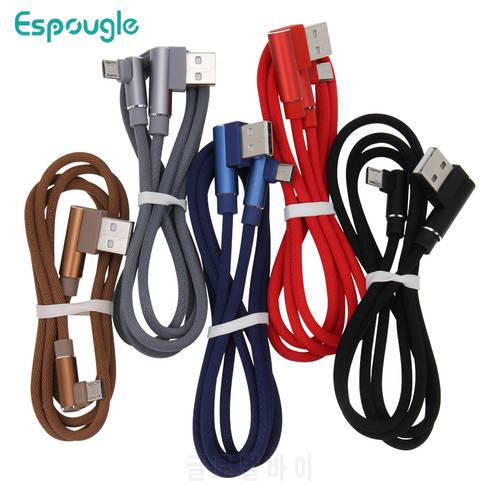 100pcs Fahsion Fabric 90 Degree Fast Charging Cable 8pin Micro TypeC USB Data Cables for IPhone 13 12 Samsung Xiaomi Charge Wire