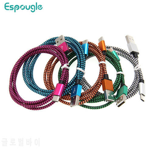 100pcs Braided 1M 2M 3M Micro USB Charger Sync Data Cord Type C Charging Cable for IPhone Samsung Sony Xiaomi Phone Charge Wire