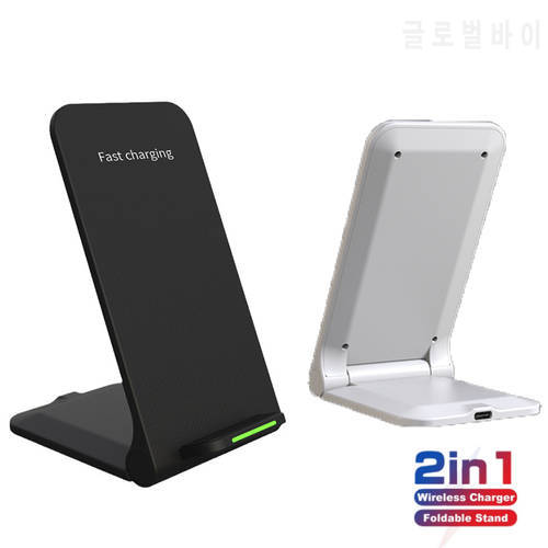 15W Qi Wireless Charger Stand For iPhone 12 11 Pro X XS 13 Pro Max Samsung S21 S20 S10 Fast Charging Dock Station Phone Holder