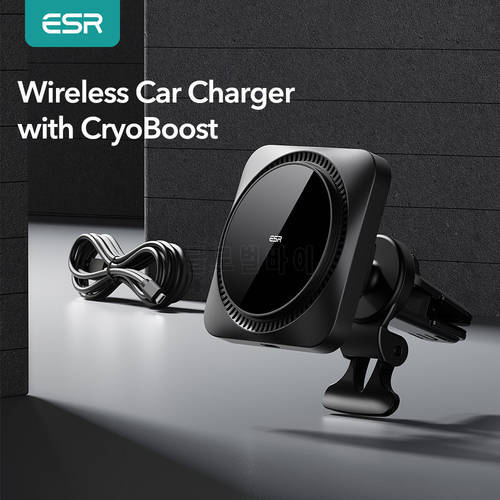ESR for iPhone 13 Pro Max Wireless Car Charger Cooling Fan CryoBoost Compatible with MagSafe Magnetic Car Charger for iPhone 12