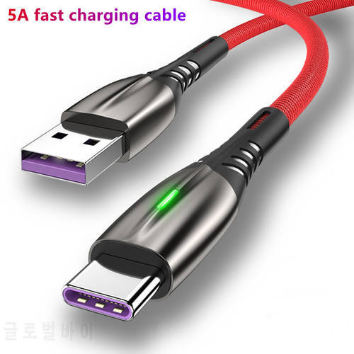 5A 1m USB Type C Cable Micro USB Fast Charging Mobile Phone Android Charger Type-C Data Cord For Huawei P40 Mate 30 Xiaomi Redmi