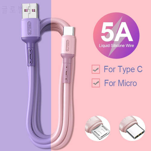 5A USB Type C Cable For Xiaomi 12 Samsung S21 S20 Huawei Mobile Phone Fast Charge USB C Cable Type-C Micro Data Charger Wires