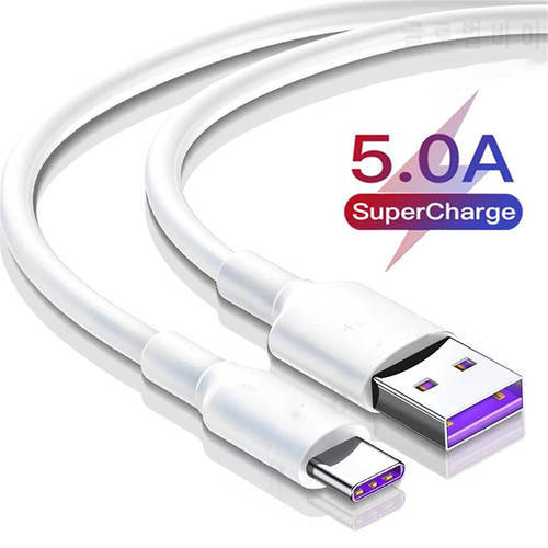 USB Type C Cable 5A Fast Charging Wire Mobile Phone USB-C Wires Cable For Xiaomi mi 12 11 Samsung Type C Data Charge Cable Cord